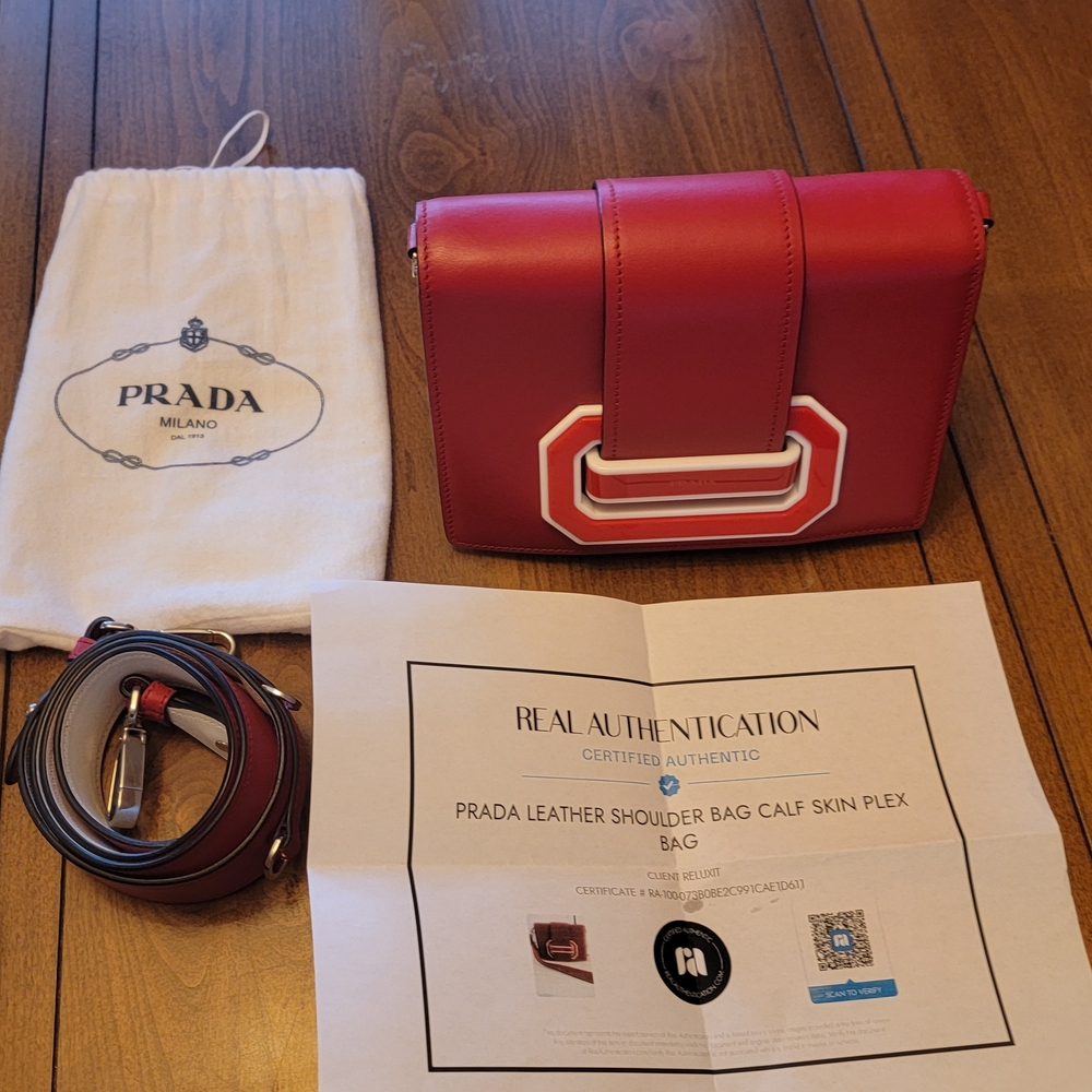 Prada Crimson Leather Crossbody Bag